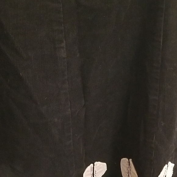 Boden Black Ombre Corduroy 100% Cotton Embroidered A-Line Midi Skirt Size 12 - Picture 3 of 11